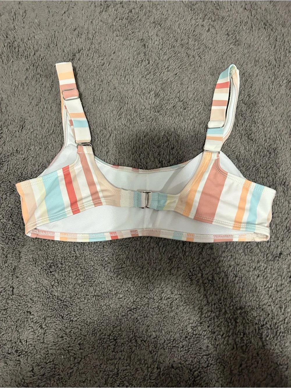 Xhilaration Pastel Striped Bikini Top in Pink, Blue, Yellow, Cream
